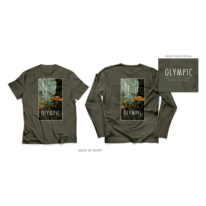 M&W Design Co - Travel Posters - Wholesale Screen Printed T-Shirt - Unisex - Olympic Comfort Colors Sage Color SS T-Shirt