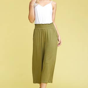 Women's Soft High Waist Solid Color Gaucho Pants – COTTON KITTY