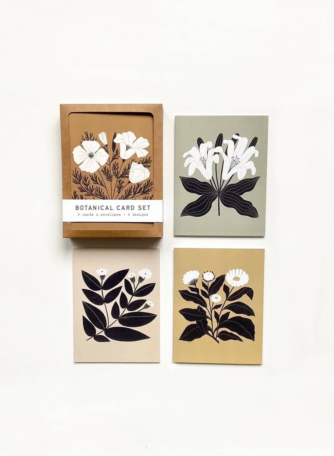 Chelsea Calkins Design - Wholesale Stationery/notecard set - Botanical Assorted Card Set - 8 Blank Cards and Envelopes