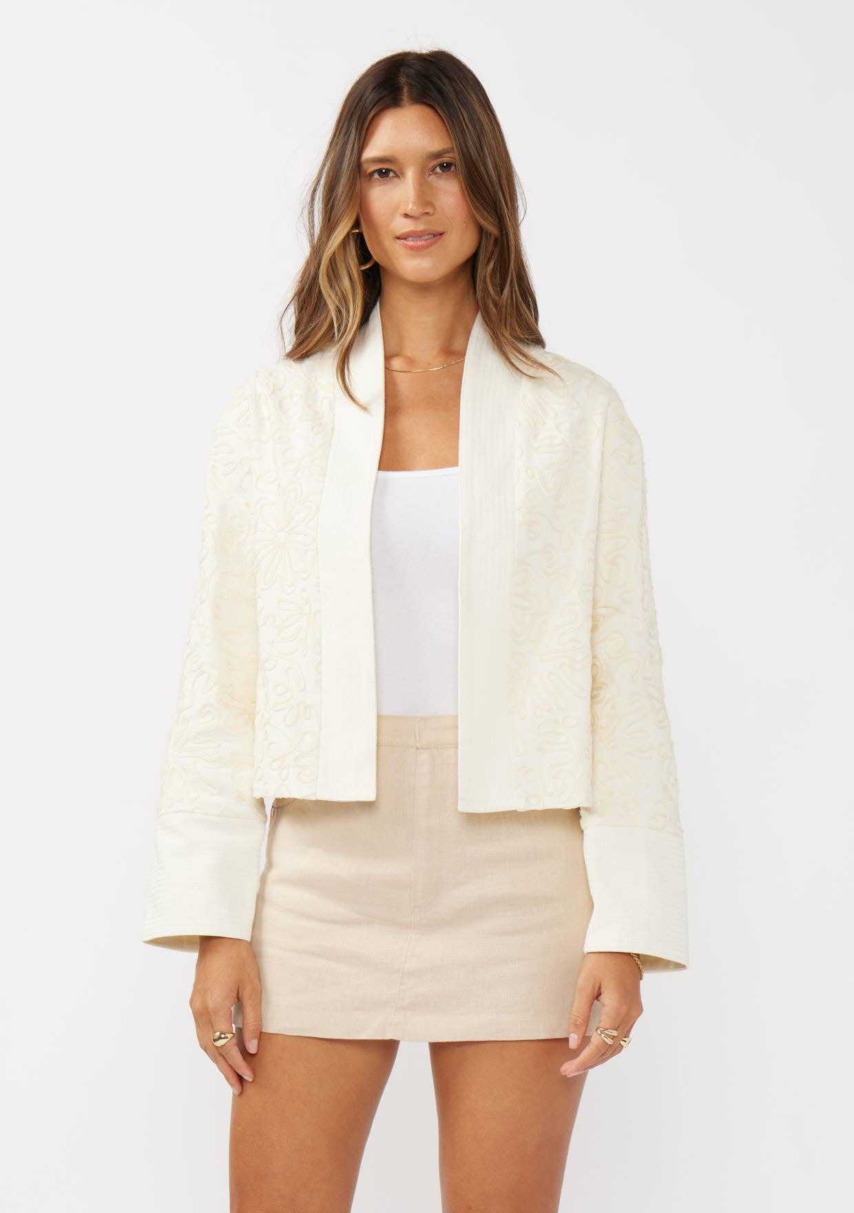 Vanilla Floral Soutache Canvas Jacket for wholesale on Faire0