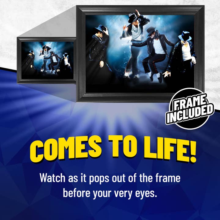 Lentics - Wholesale Art Print - Michael Jackson King of Pop Moonwalk Framed 3D Lenticular1