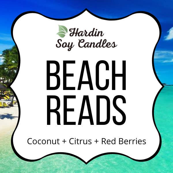 Hardin Soy Candles/Peoria Book Rack - Wholesale Jar/filled candle - Beach Reads Soy Candle1