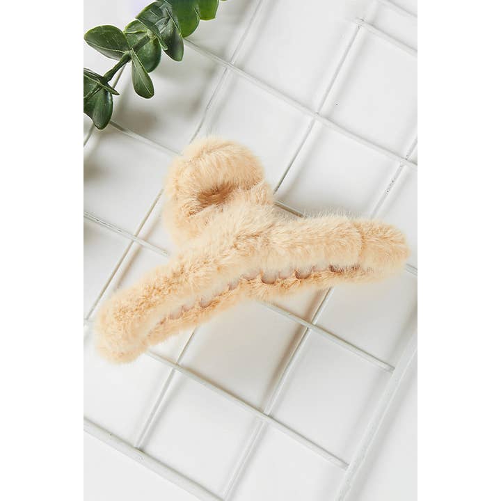 Hana - Wholesale Hair Clip - Women's - Solid Color Furry Single Knot Hair Claw4