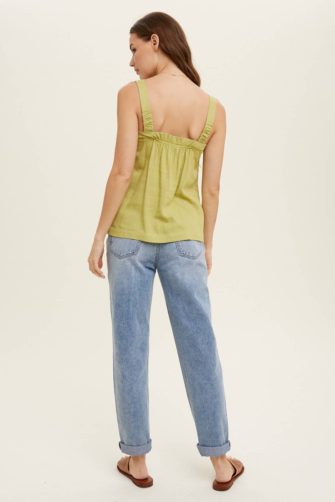 Wishlist Apparel - Wholesale Camisole - Women's - SQUARE NECK CAMI WITH RUFFLE DETAIL / WL22-714315