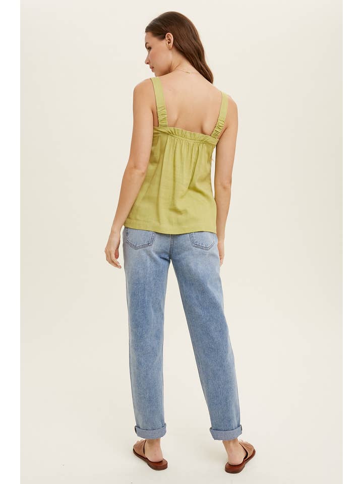 Wishlist Apparel - Wholesale Camisole - Women's - SQUARE NECK CAMI WITH RUFFLE DETAIL / WL22-714315