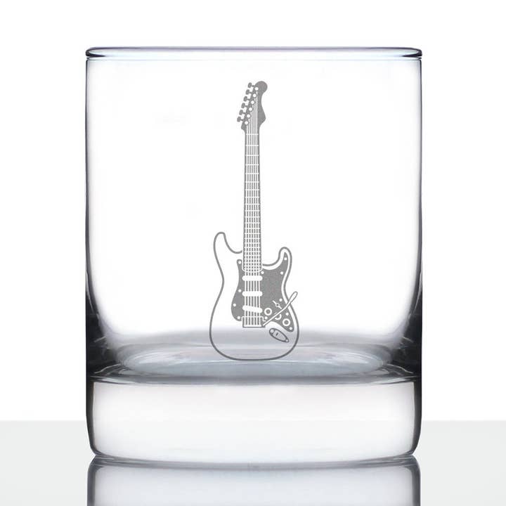 bevvee - Wholesale Cocktail/Liquor Glass - Electric Guitar Whiskey Rocks Glass - Musician Gifts0