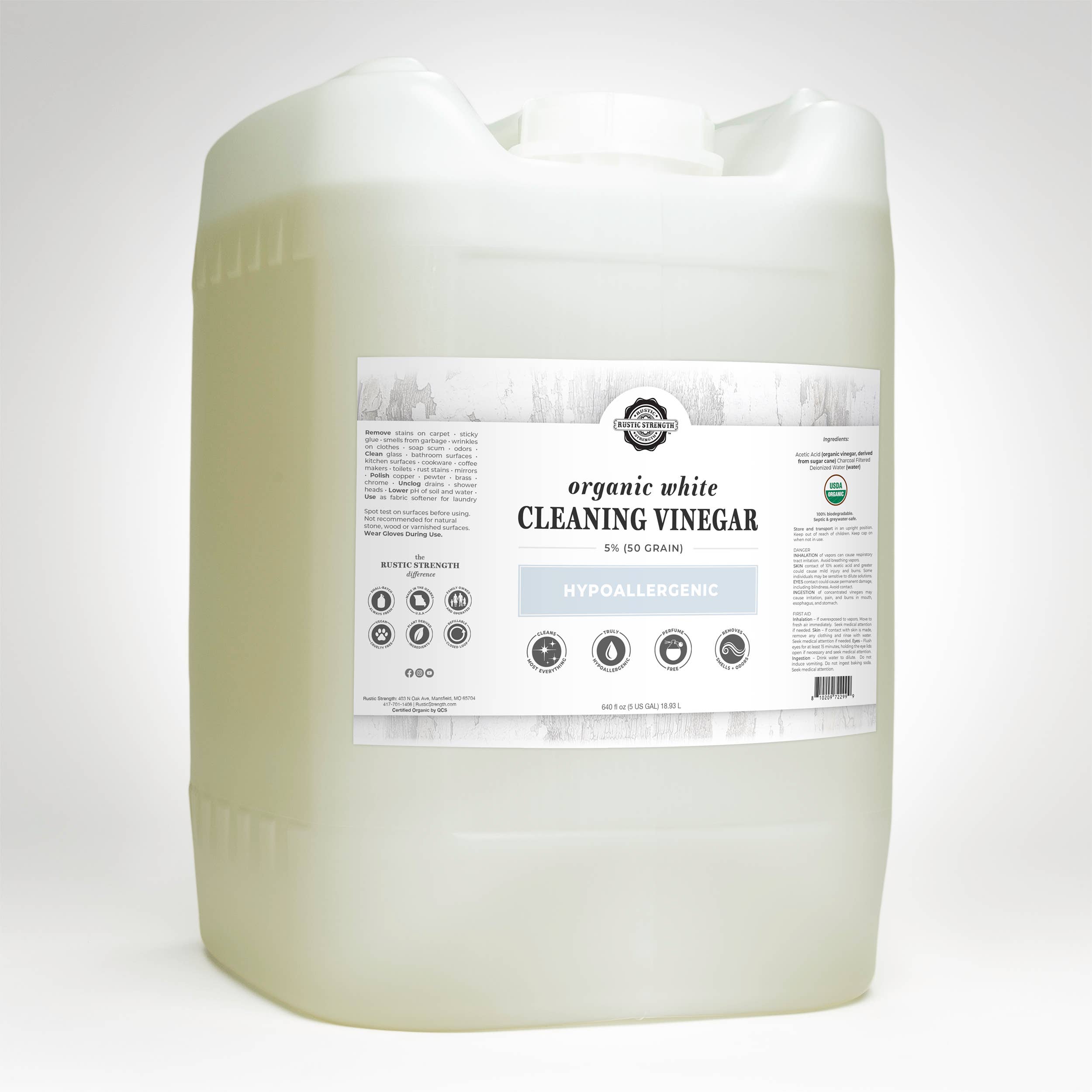 Rustic Strength - Wholesale All-Purpose Cleaning Spray - Organic Cleaning Vinegar - 50 grain1