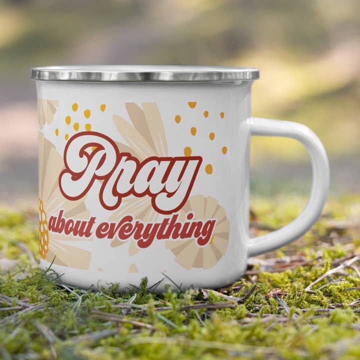 Bid over alles - Emaille mok voor wholesale door iPhrase