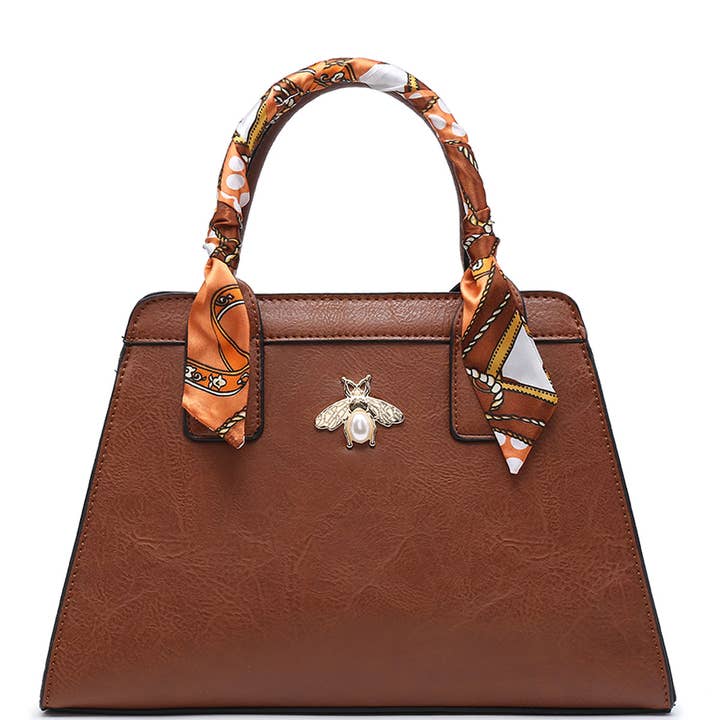 Ellas Trading - Vente Sac à main avec poignée sur le dessus – femme - Sac cabas épaule en soie avec abeille dorée