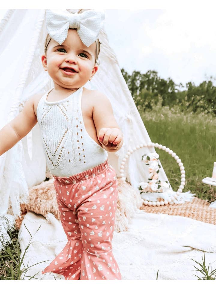 Bailey's Blossoms - Wholesale Bodysuit (Non-Footed) - Baby - Drake Crochet Halter Romper - Gardenia