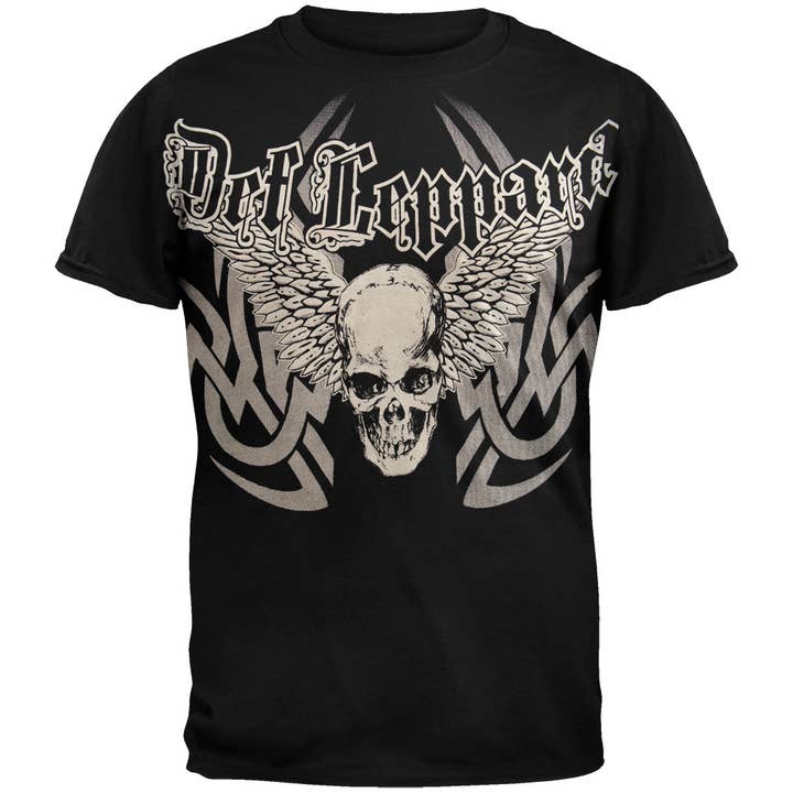 Def Leppard - T-shirt homme doux avec crâne ailé pour la vente par Official Store