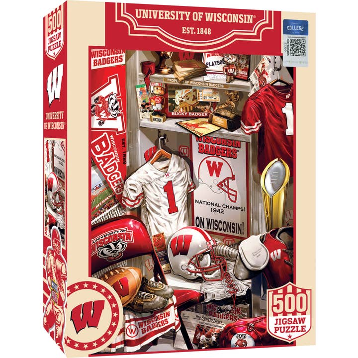 Wisconsin Badgers - Locker Room 500 Piece Puzzle for wholesale by Masterpieces Puzzles