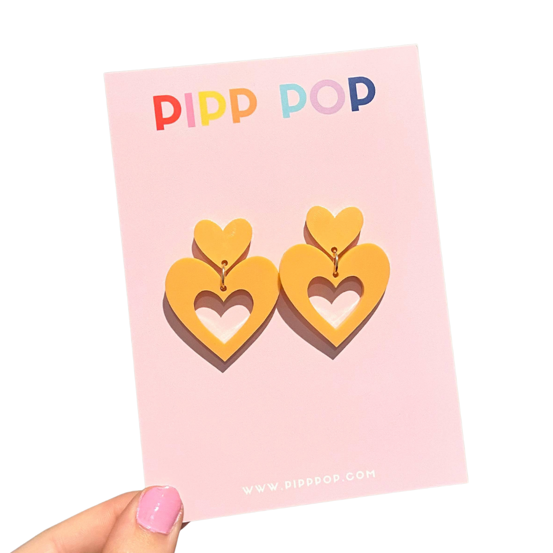 Pipp Pop - Wholesale Dangle Earrings - Big Love Dangles - 14 Colours Available3