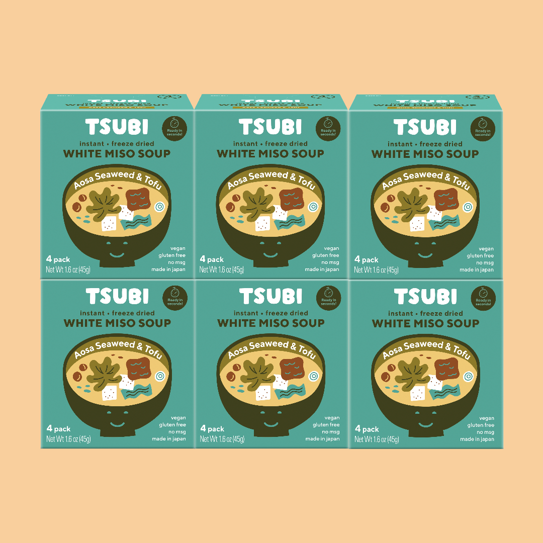 TSUBI Soup - Wholesale Soup - Case of 6 - White Miso with Seaweed & Tofu 4 Pack1