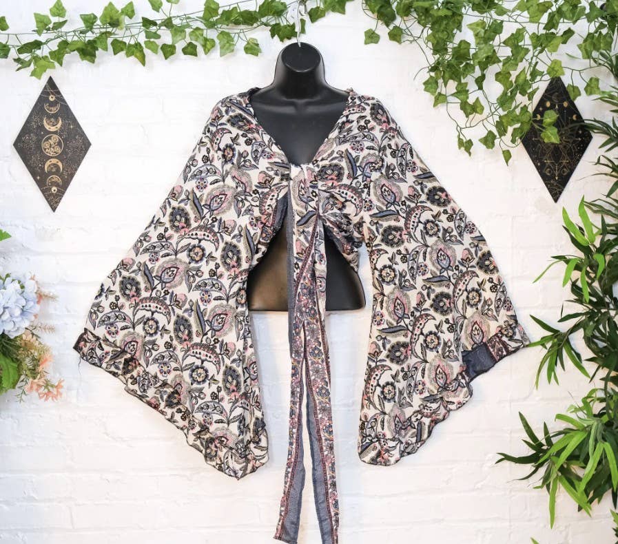 Karma Nepal Crafts - Wholesale Blouse - Women's - Bohemian Floral Wrap Top3