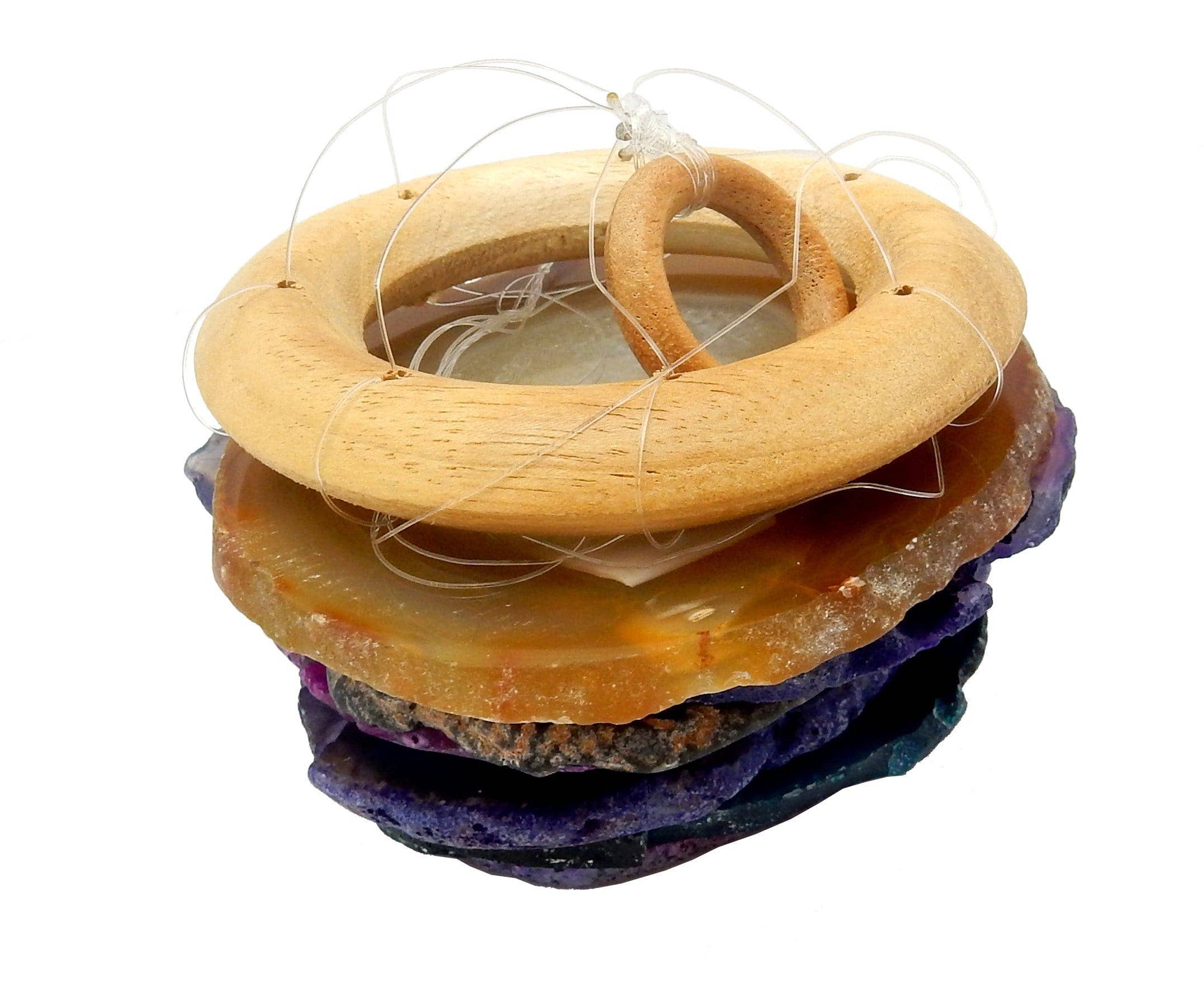 Rock Paradise - Venta al por mayor Campanas de viento - Móvil de Viento con Rodajas de Ágata para Decoración Espiritual del Hogar10