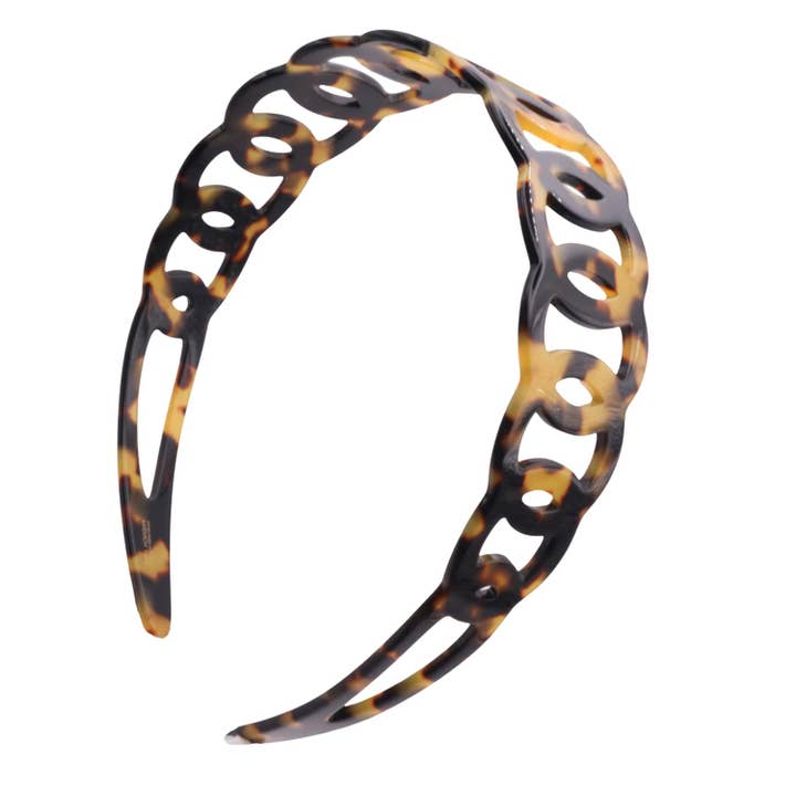 French Amie Loops 1 1/2" Wide Celluloid Handmade Non Slip Headbands for Women for wholesale by Parcelona