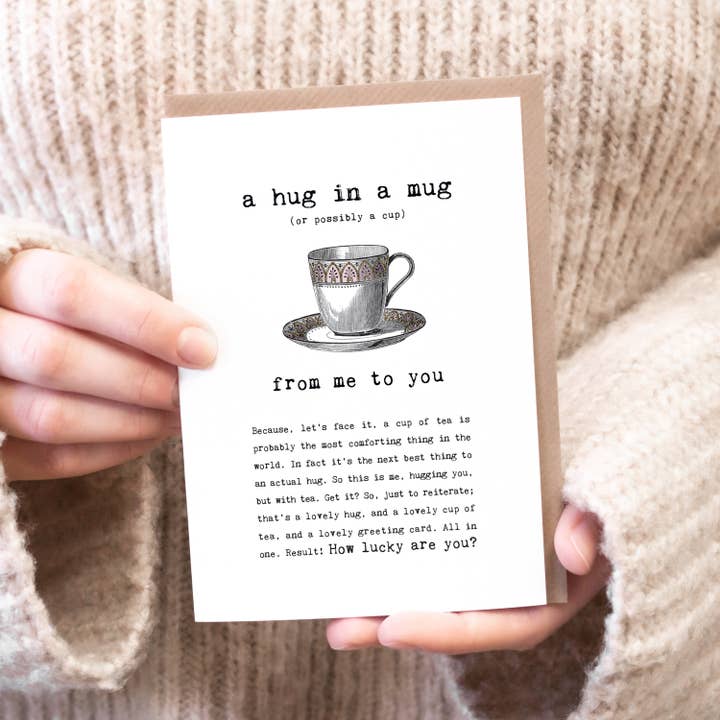 Coulson Macleod - Wholesale Thinking of You Card - Hug In A Mug From Me To You Card With Tea Bag Sachet