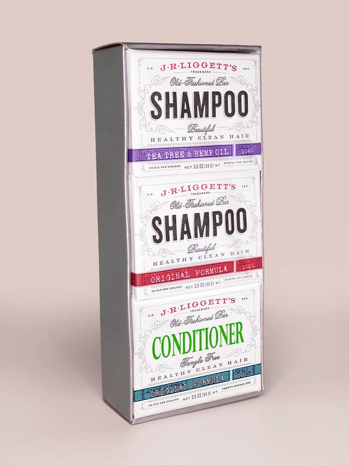 Gift Box W/ 2 Shampoo Bars & 1 Conditioner Bar for wholesale by J.R.LIGGETT'S®