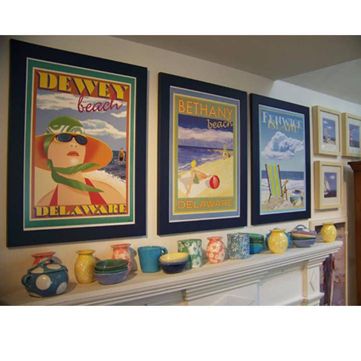 Beach Town Posters - Wholesale Poster - Bethany Beach Chair Delaware Art Poster