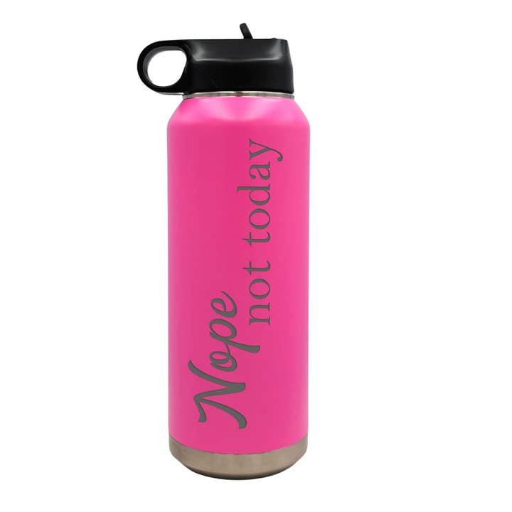 Driftless Studios - Wholesale Water Bottle - Nope Not Today - Funny Gift Engraved Water Bottle