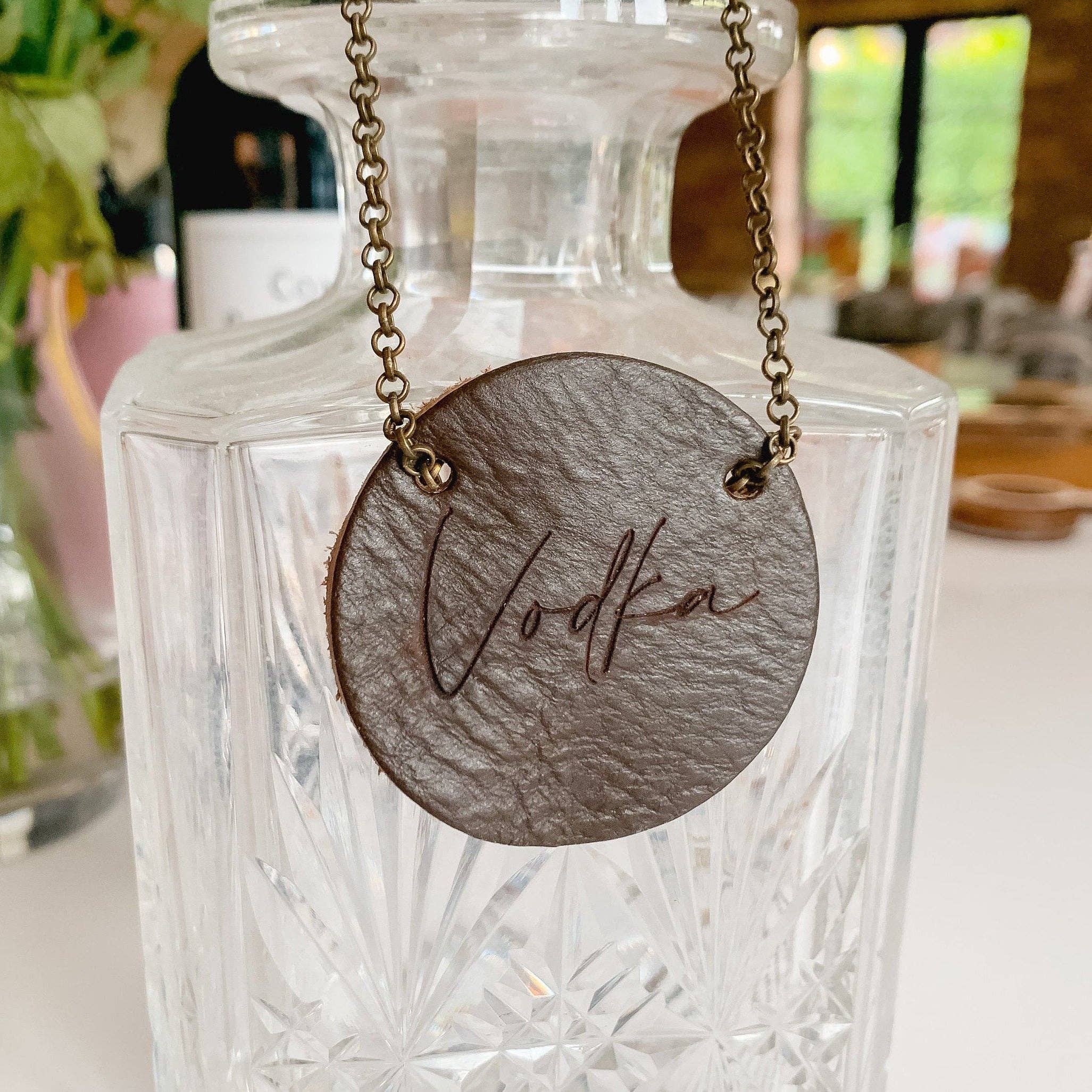 Parkin & Lewis - Wholesale Decanter - Engraved Leather bottle tag for decanter4