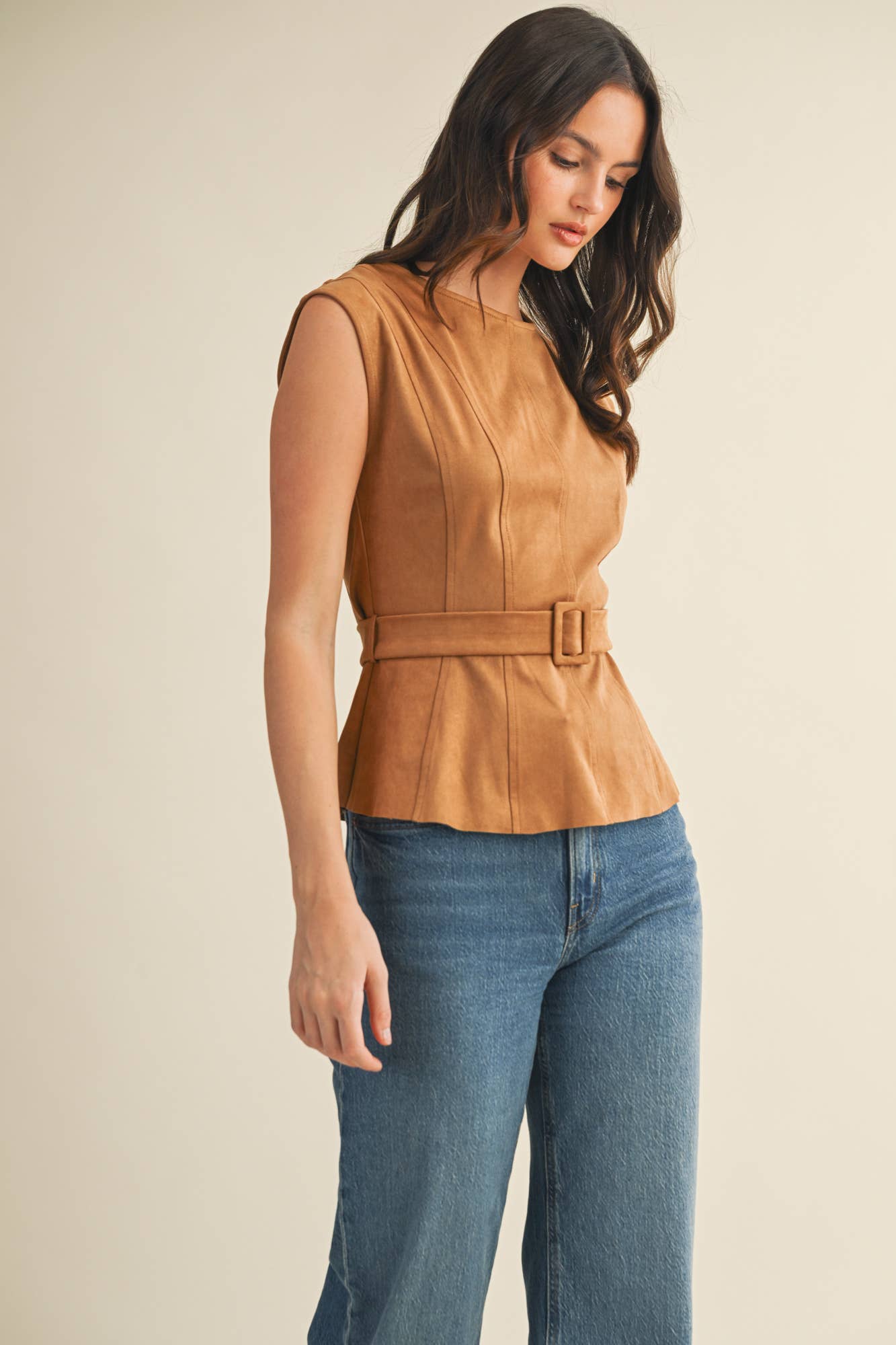 Mustard Seed – wholesale Blouse – Women’s – BELTED PEPLUM TOP2