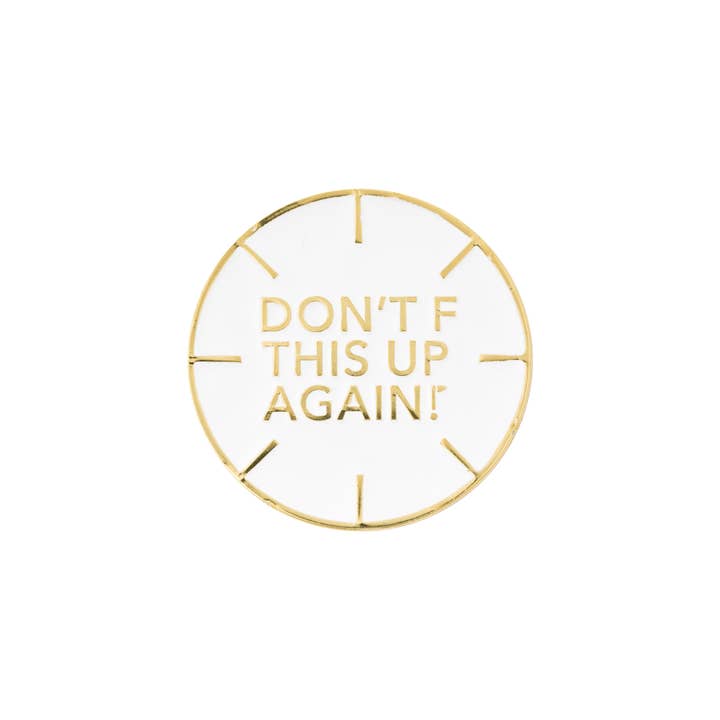 Don't F This Up Again Alignment Golf Ball Marker with Hat Clip for wholesale by Birdie Girl Golf