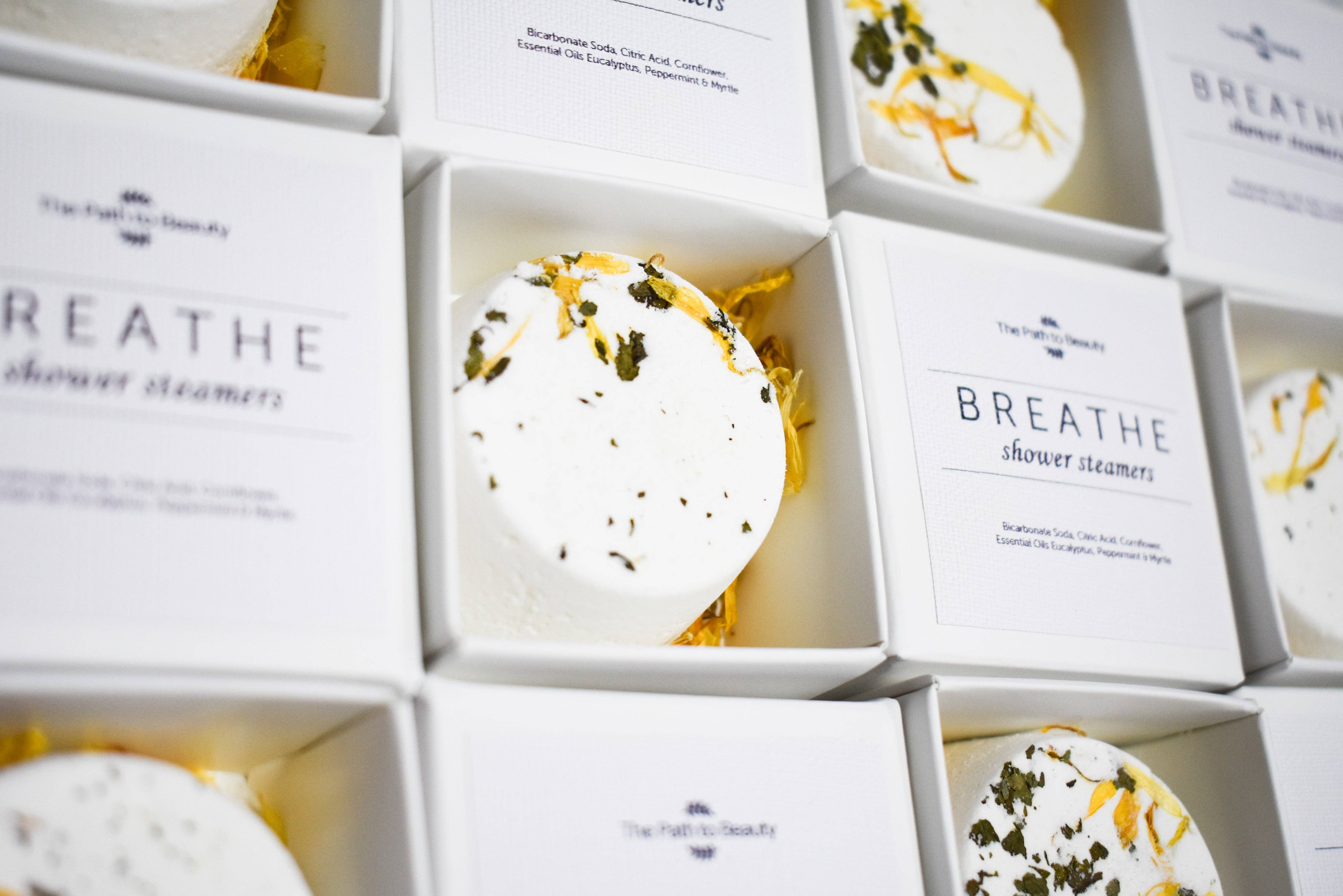 The Path to Beauty - Wholesale Shower Steamer/Bomb - BREATHE Single Shower Steamer1