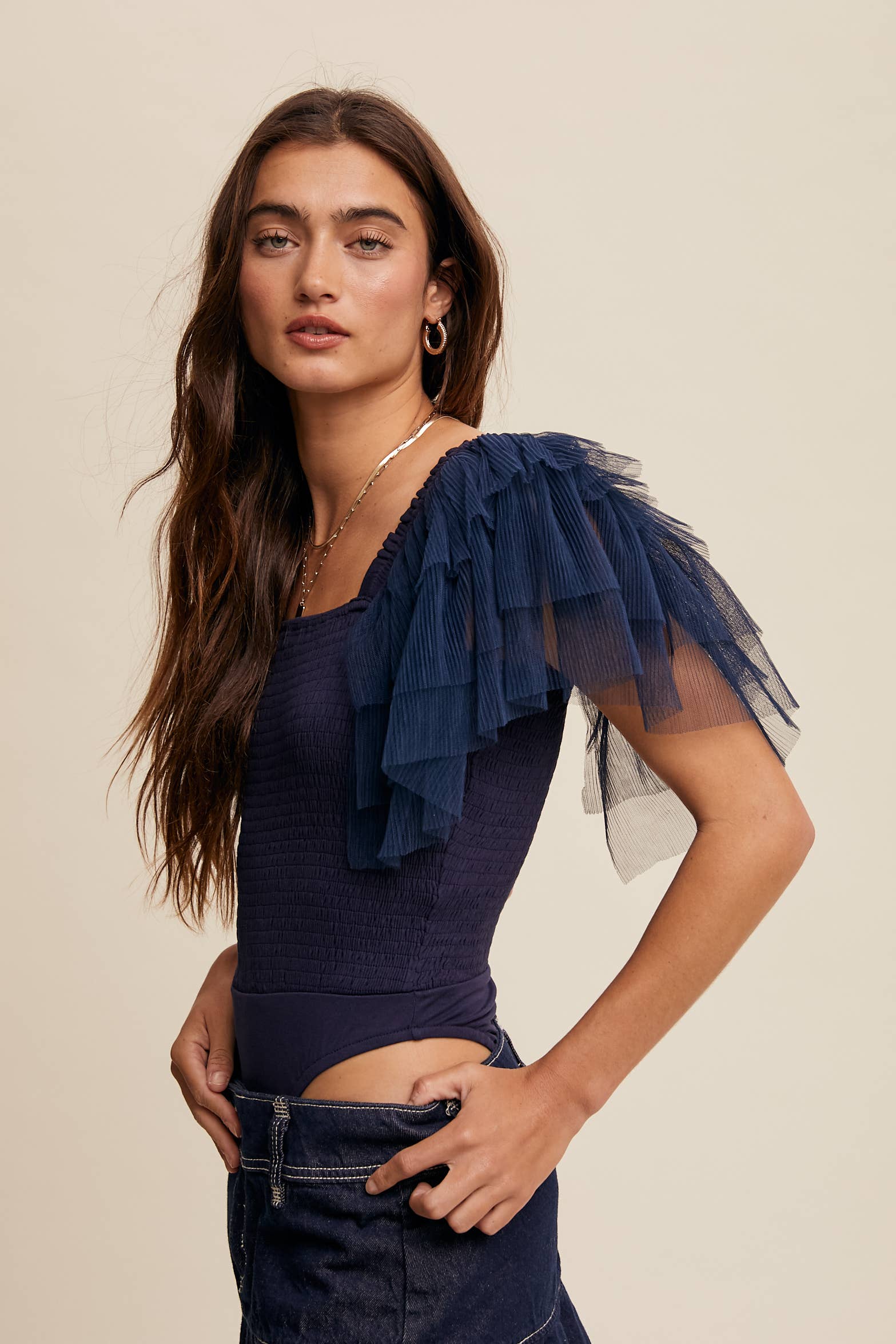 Listicle – Bodysuit - Mulher por atacado – Body Elegância Plissada29