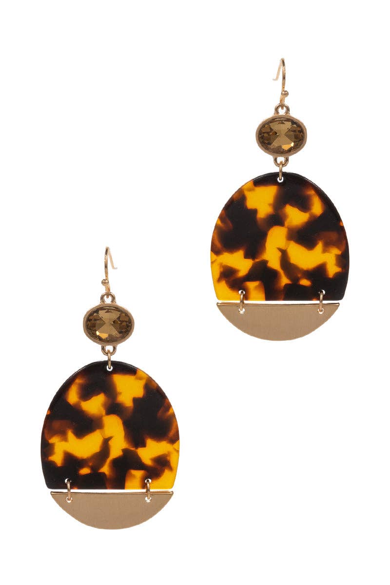 Designature New York - Wholesale Dangle Earrings - Oval Shaped Acetate With Glass Hook Earrings5