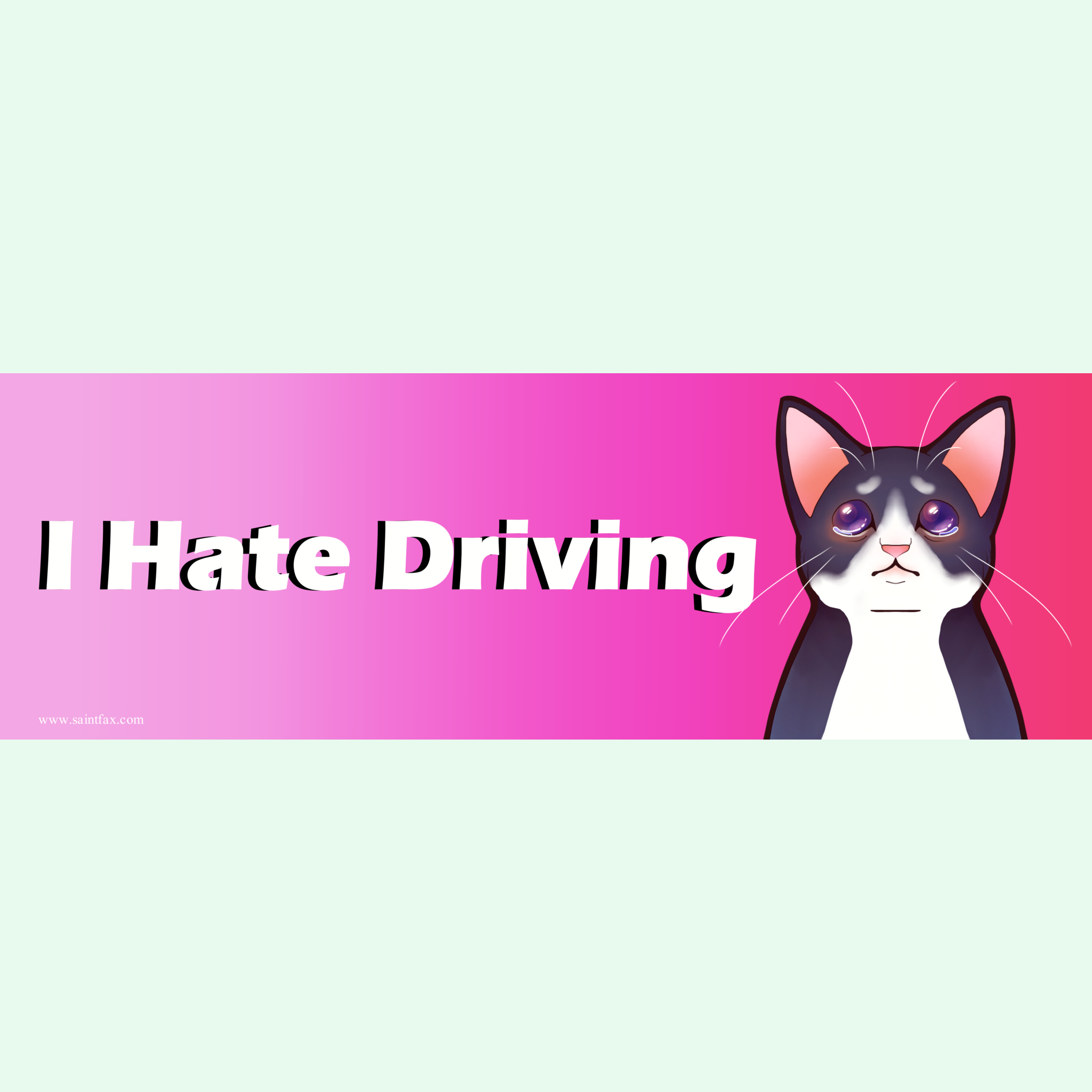 Saint Fax – wholesale Sticker – Bumper Sticker: I Hate Driving1