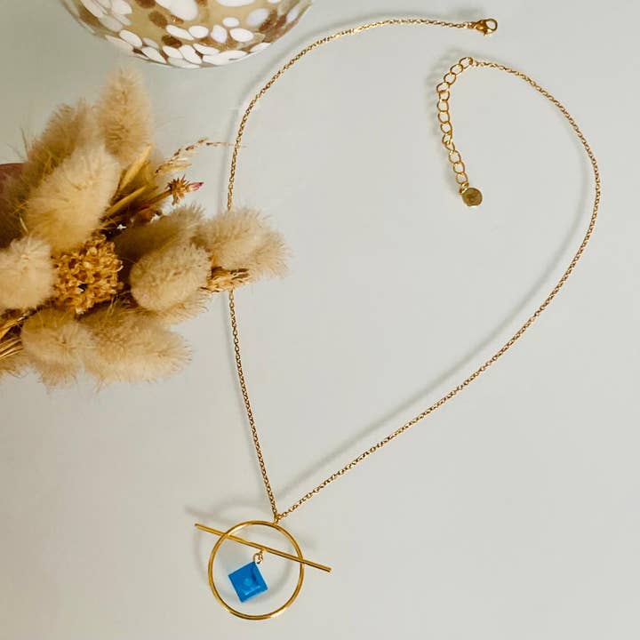 Brique d'Oreille - Wholesale Pendant/Charm Necklace - Geometric necklace with a Lego brick - Les Astucieuses