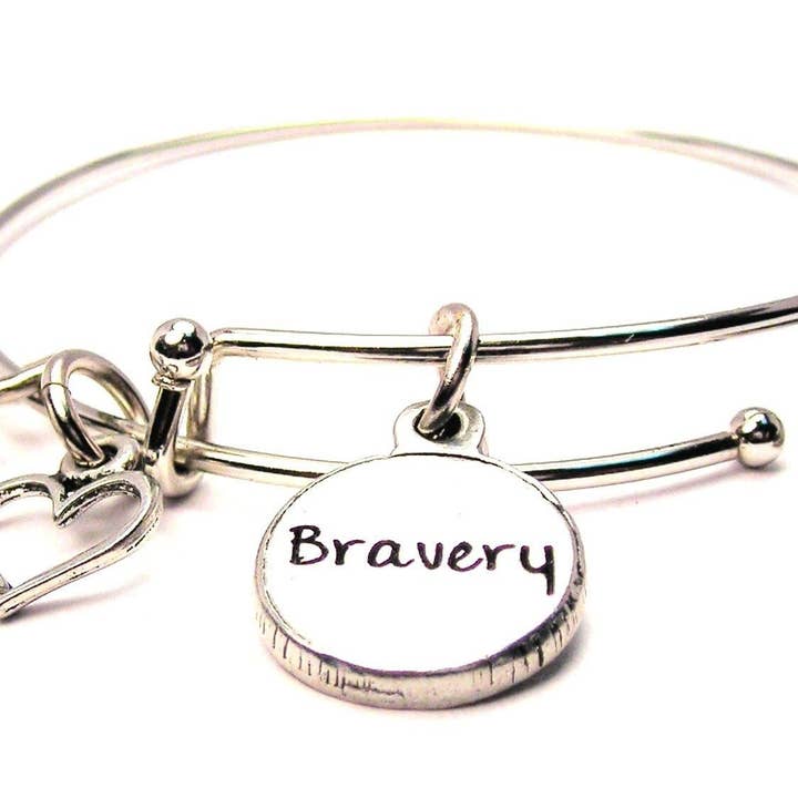 Bravery Expandable Bangle Bracelet Awareness Inspiration for wholesale by Chubby Chico Charms