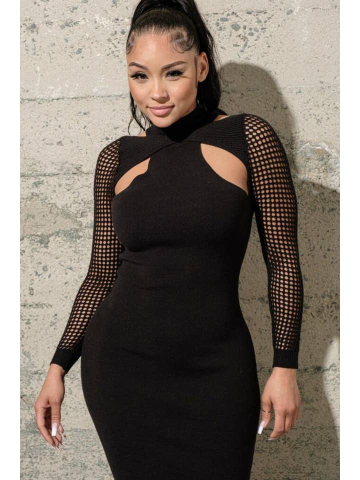 Melrose with Love - Wholesale Dress - Women's - OPEN ARM SWEATER DRESS