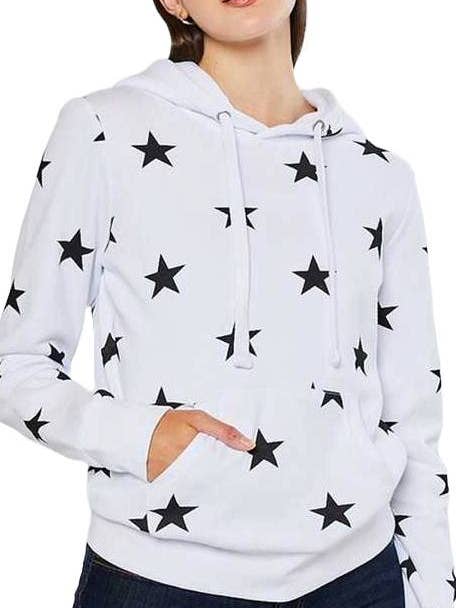 Fleece All-Over Star Print Pullover Hoodie for wholesale by Vanilla Monkey