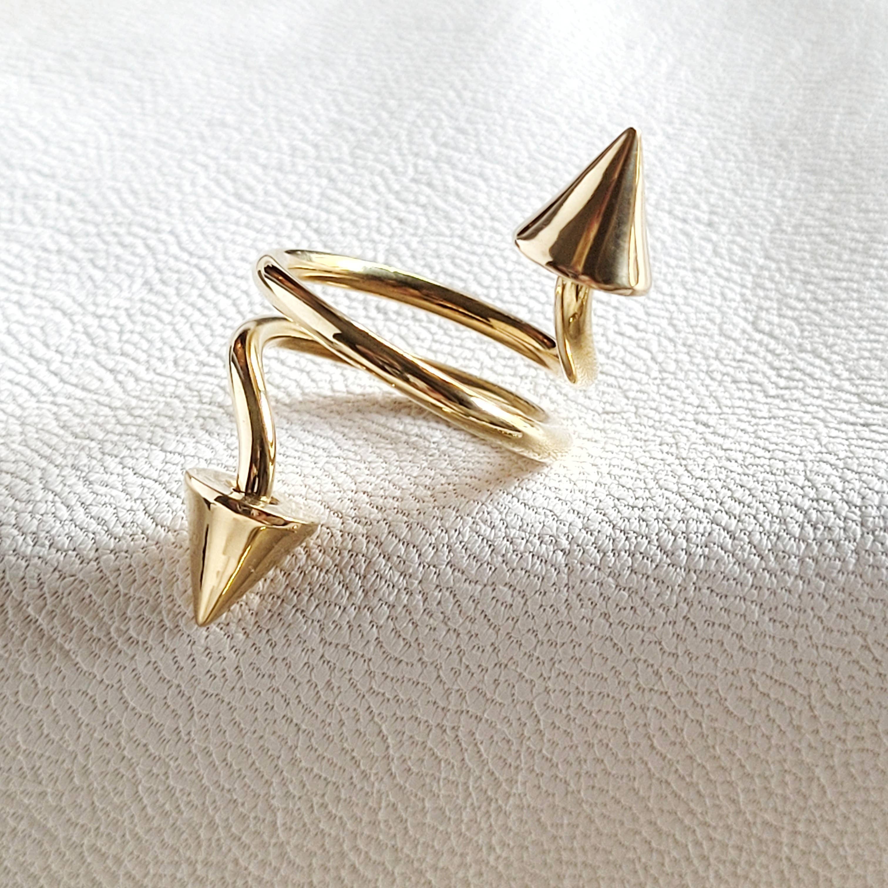 Bisjoux - Wholesale Cocktail/Statement Ring - Brass Double Spike Ring1