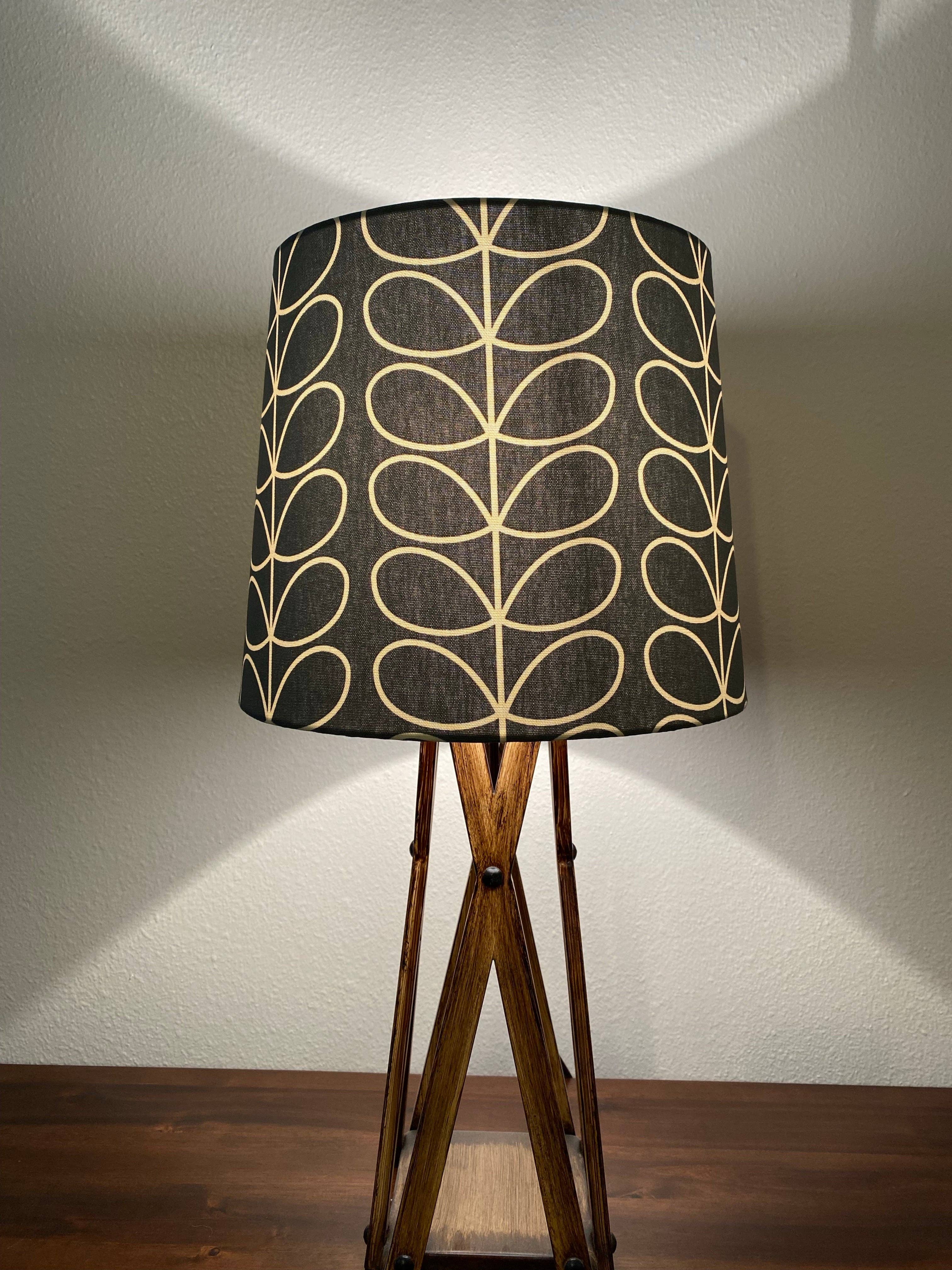 LouSeal Handmade Lampshades - Wholesale Lamp Shade - Orla Kiely Linear Stem Cool Grey Handmade Lampshade14