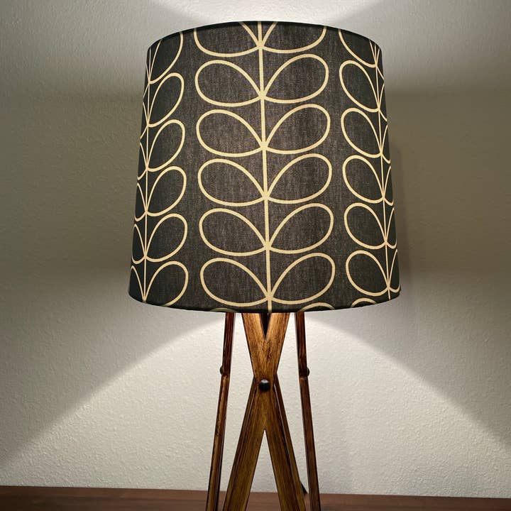 LouSeal Handmade Lampshades - Wholesale Lamp Shade - Orla Kiely Linear Stem Cool Grey Handmade Lampshade14