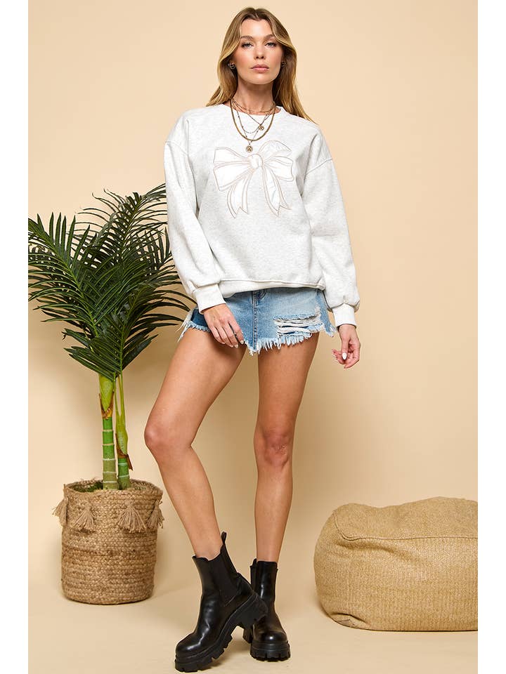 Cezele - Wholesale Sweatshirt - Women's - Patch Bow Sweatshirt2