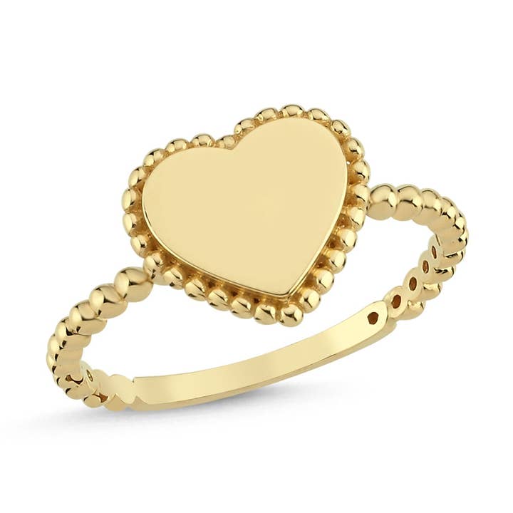 SOLID GOLD HEART RING for wholesale by Sestra Jewelry