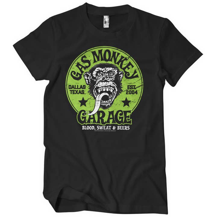 Gas Monkey Garage t-shirt med grønt logo for engroshandel hos Hybris Production AB