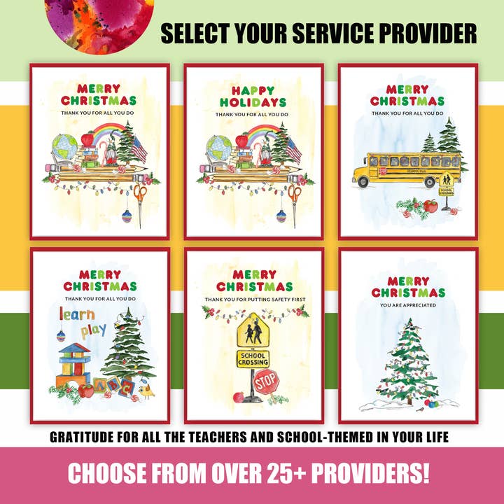 Eight21 Studios + Unique Greeting Cards, Art and Stationery - Wholesale Christmas Card - Daycare Teacher Gift, Teacher Gifts for Preschool Teachers8