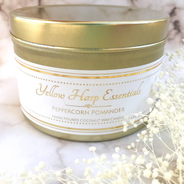 Pomander de pimienta de estaño dorado para venta al por mayor de Yellow Harp Essentials