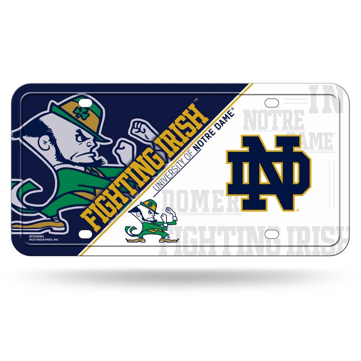 Rico Industries - Wholesale Car Decorative Charm - Unisex - NCAA Notre Dame Fighting Irish Metal Auto Tag