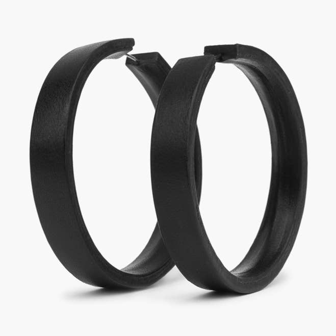 Leather Hoop Earrings for wholesale by Sylvan Park
