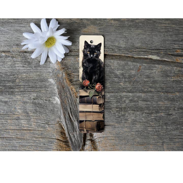 Cat on Books Aluminium bladwijzer met kwastje - Stijlvolle metalen bladwijzer voor boeken en tijdschriften voor wholesale door simply creative