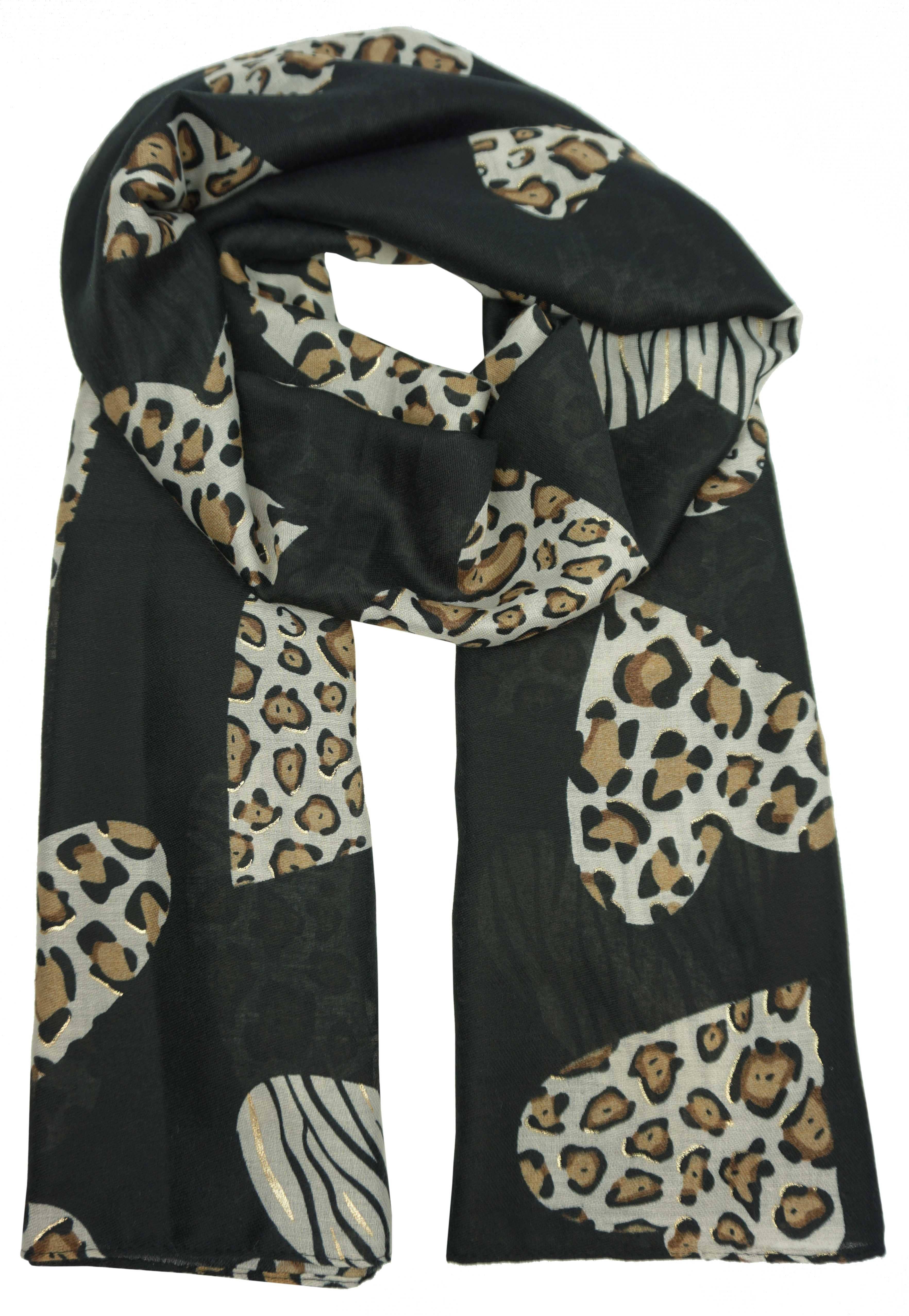 Anais - Wholesale Scarf - Women's - Leopard heart print scarf YF66190