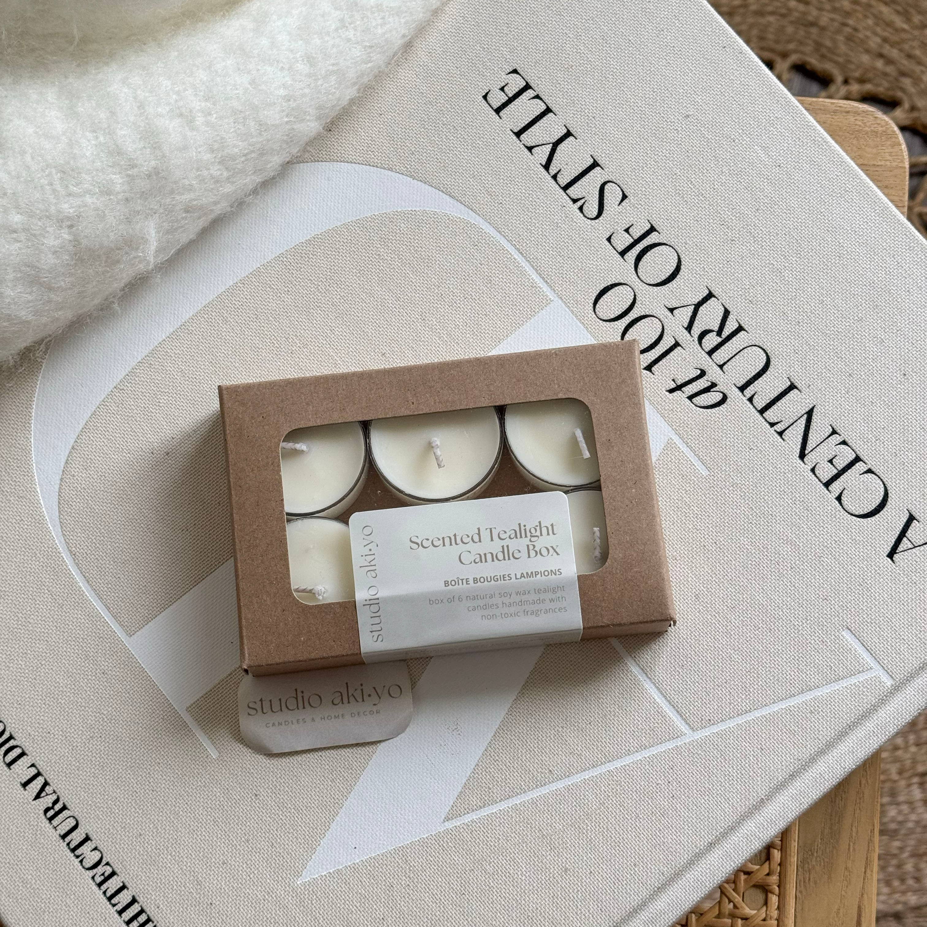Studio Akiyo - Wholesale Tea Light Candles - Sea Salt + Sage Tealight Soy Candle Box | Mindful Home Gifts1