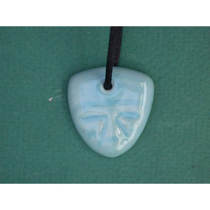 Pendente de cerâmica azul com cordão de seda de 18 polegadas por atacado de Tidepool